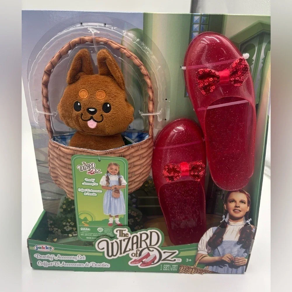 Wizard of Oz Dorothy Costume Bundle Dress Toto Basket Ruby Slippers 4-6X